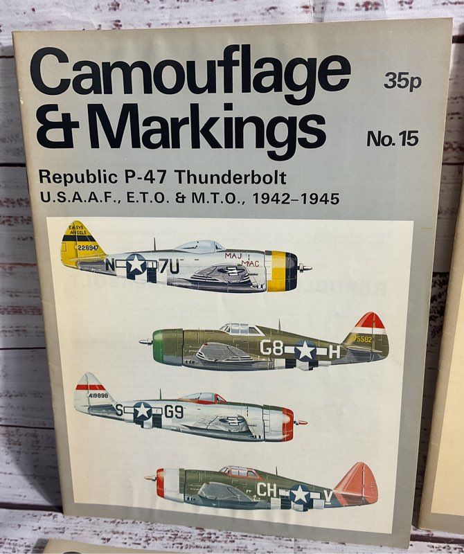 Lot Of 4 Vintage Airplane Camouflage & Markings N0. 13 15 17 18 Army Magazines