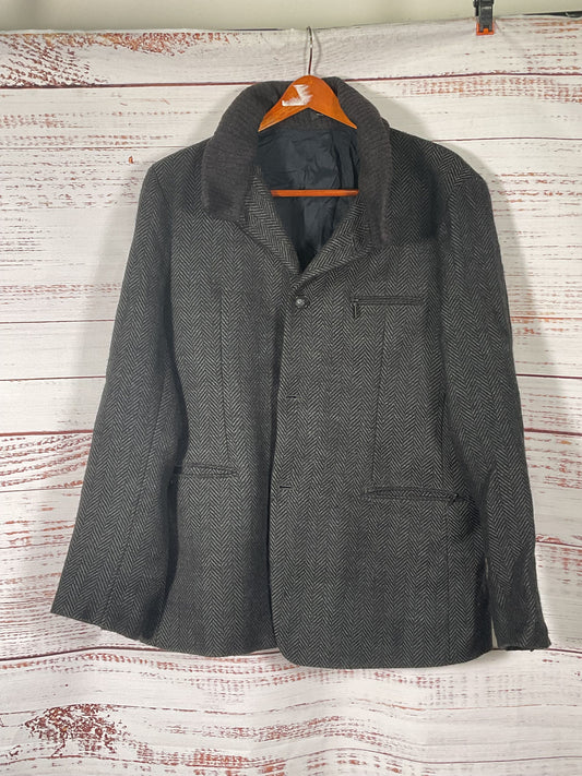 Emporio Armana Dark Gray Wool Button Up Coat - Size 56