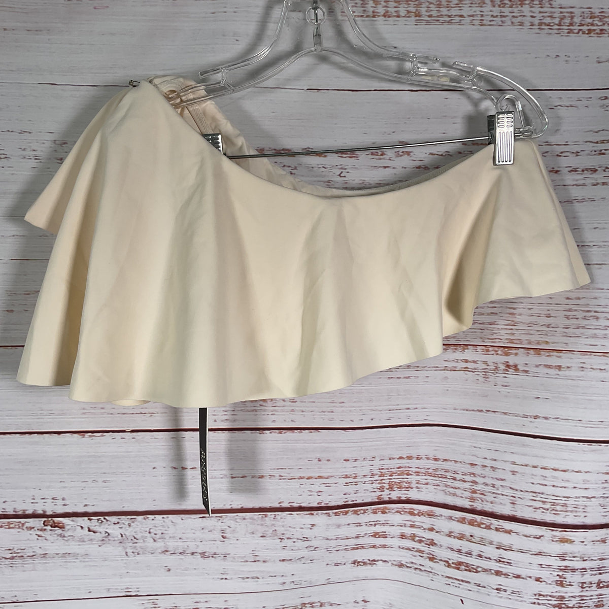 Badgley Mischka Jackie Bow Hi-Low Beige Bikini Swimwear - Size M / S