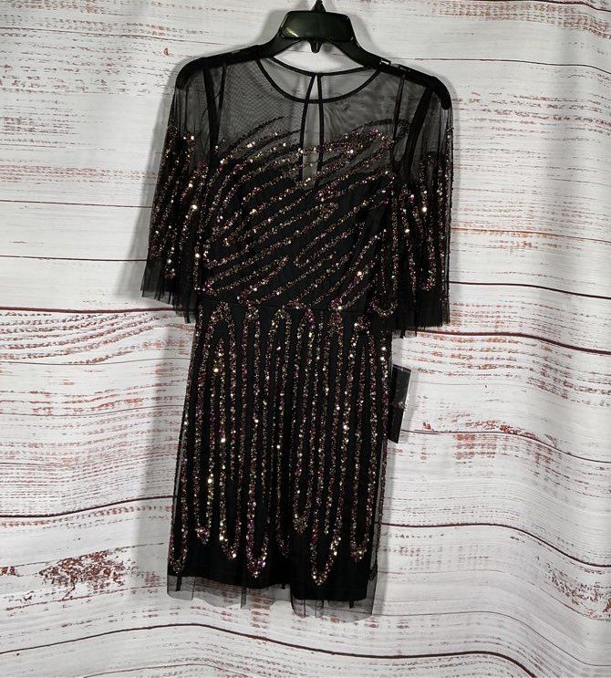NWT Women's Aidan Mattox Mesh Sequined Dress w/flutter sleeve Size 0 Retail $330