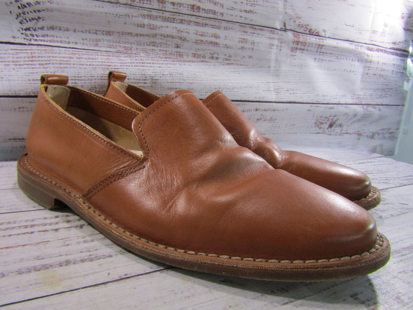 Astroflex Patnoflex Men's Tan Leather Loafers Size 8 H Made in Italy