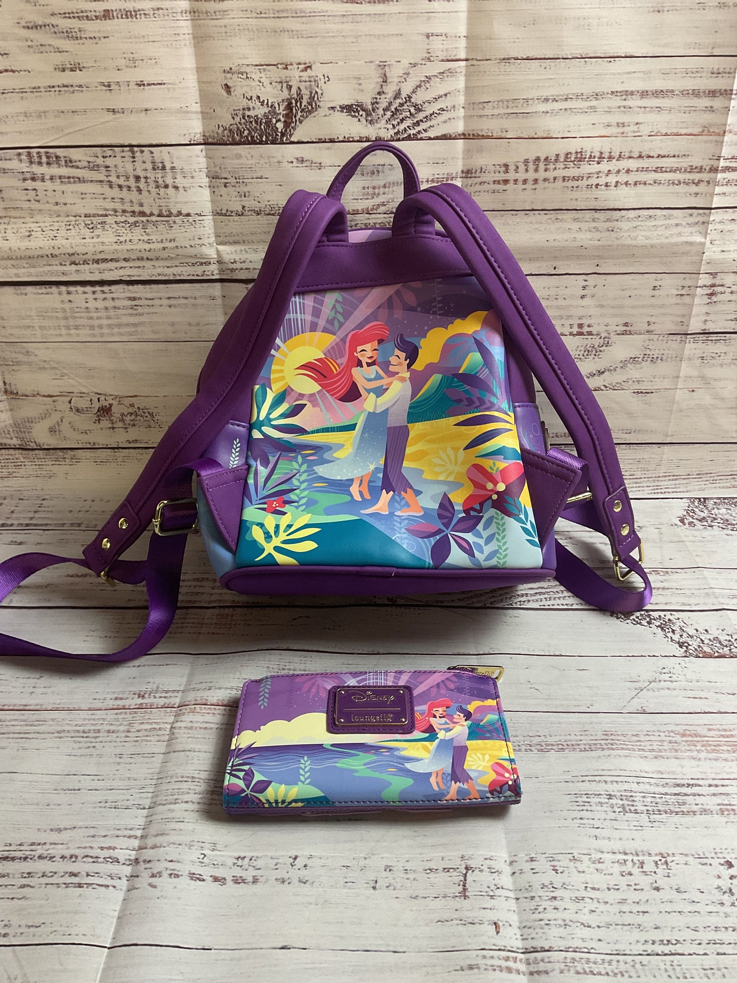 Loungefly Disney Little Mermaid Castle Scene Backpack With Wallet