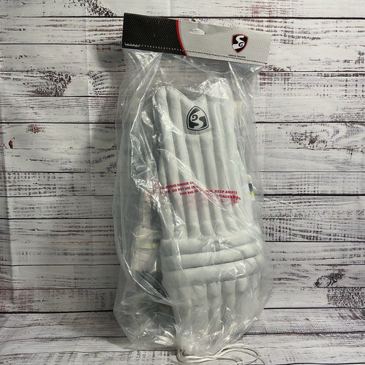 SG Shield White Cricket Batting Legguards Padding Junior X-Small
