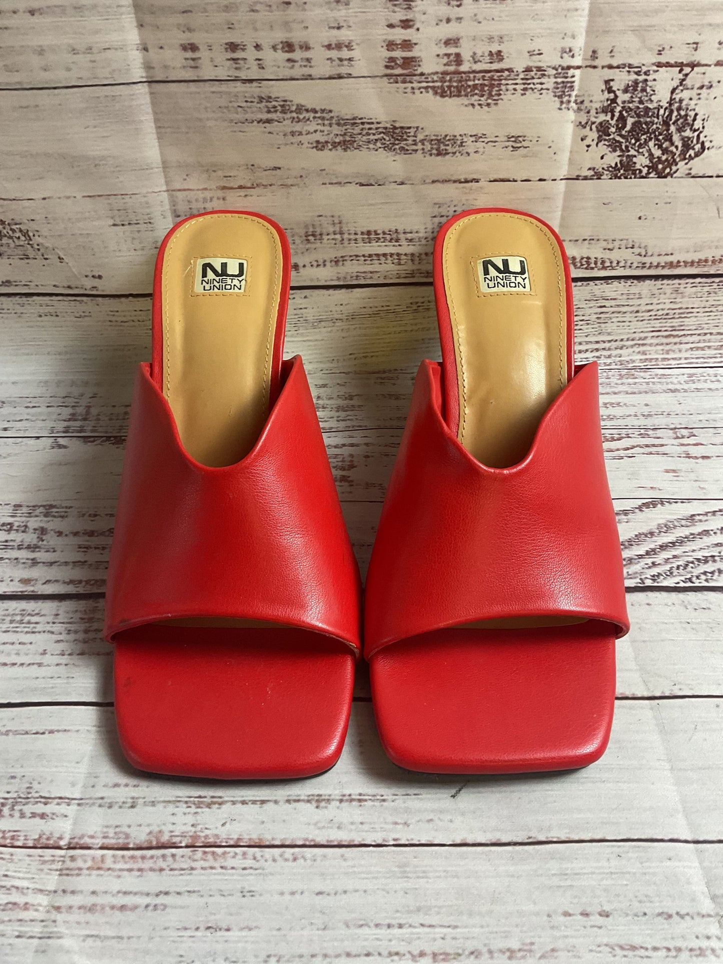 Ninety Union Red Pump Golden Heel Women 11