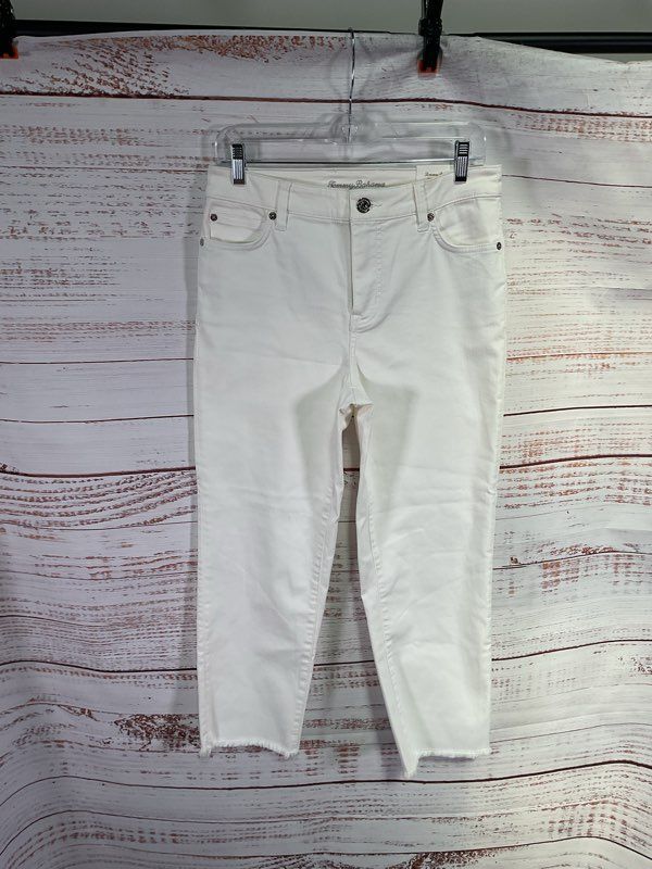 NWT Tommy Bahama Denim Ella Twill High Rise Straight Crop White Jeans 6/ 25.5