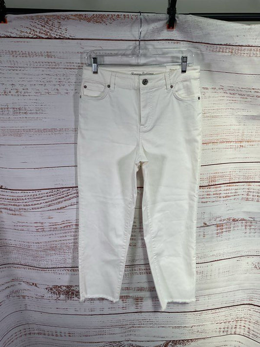 NWT Tommy Bahama Denim Ella Twill High Rise Straight Crop White Jeans 6/ 25.5