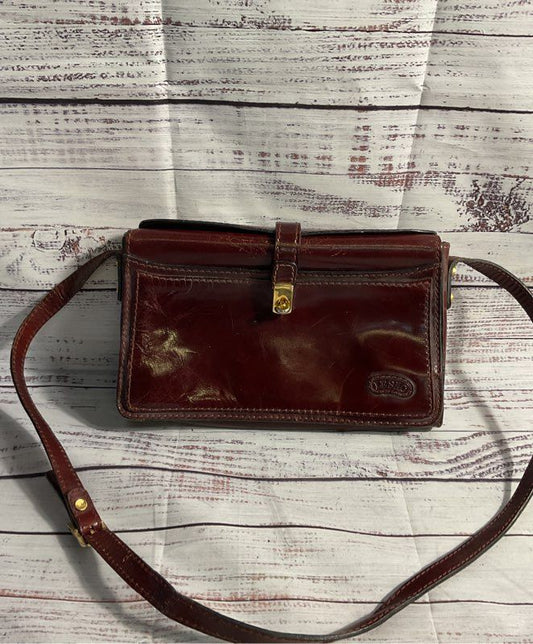 Vintage Ronay Women's Genuine Leather Burgundy Shoulder Bag