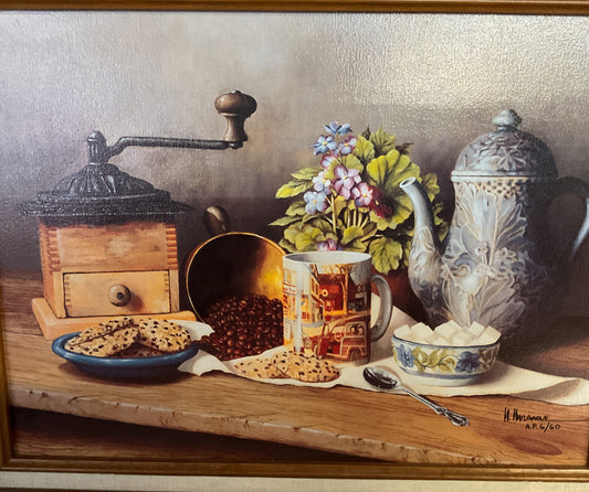 Morning at Grandma's Framed Canvas Print Signed By H. Hargrove