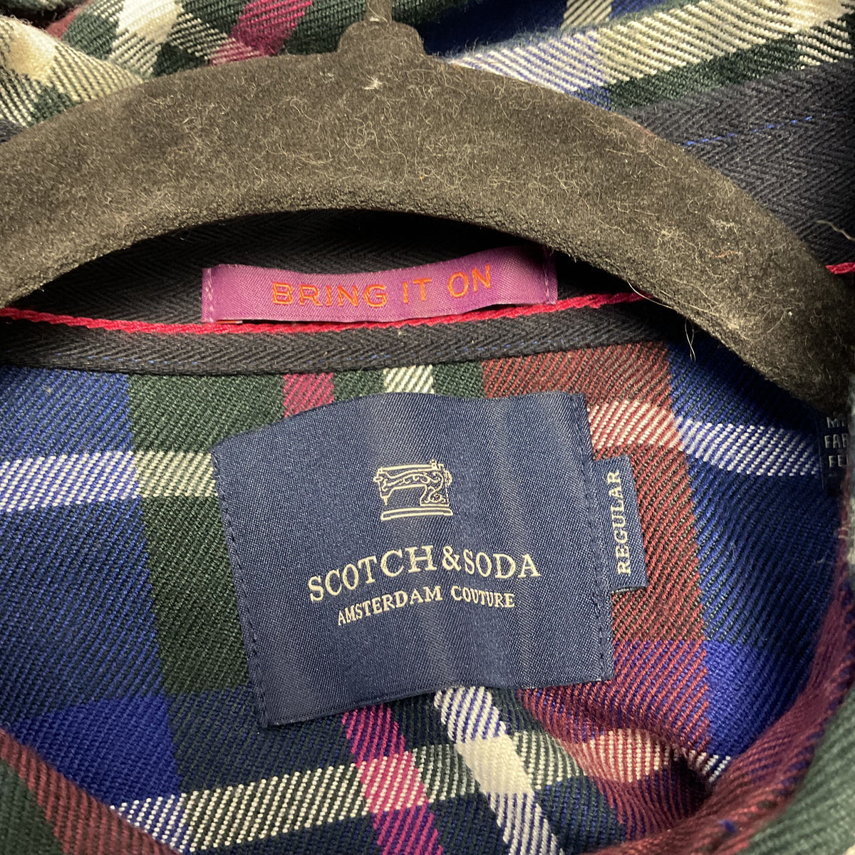Scotch & Soda Blue Red Plaid Button Up Long Sleeve Shirt - Size XL