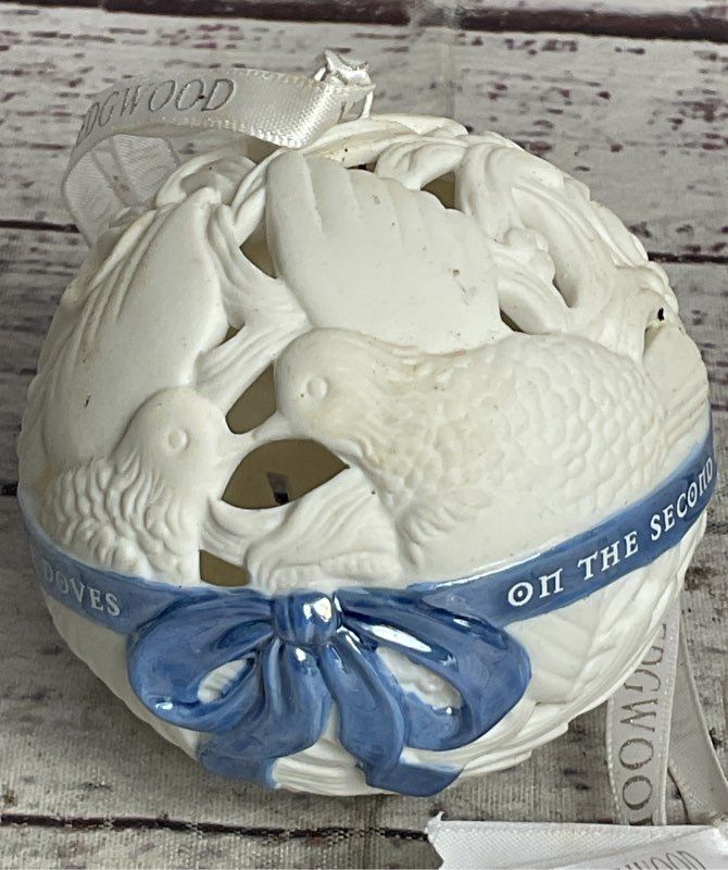 Wedgwood Partridge in a Pear Tree 1st Day of Christmas Porcelain Ornament White