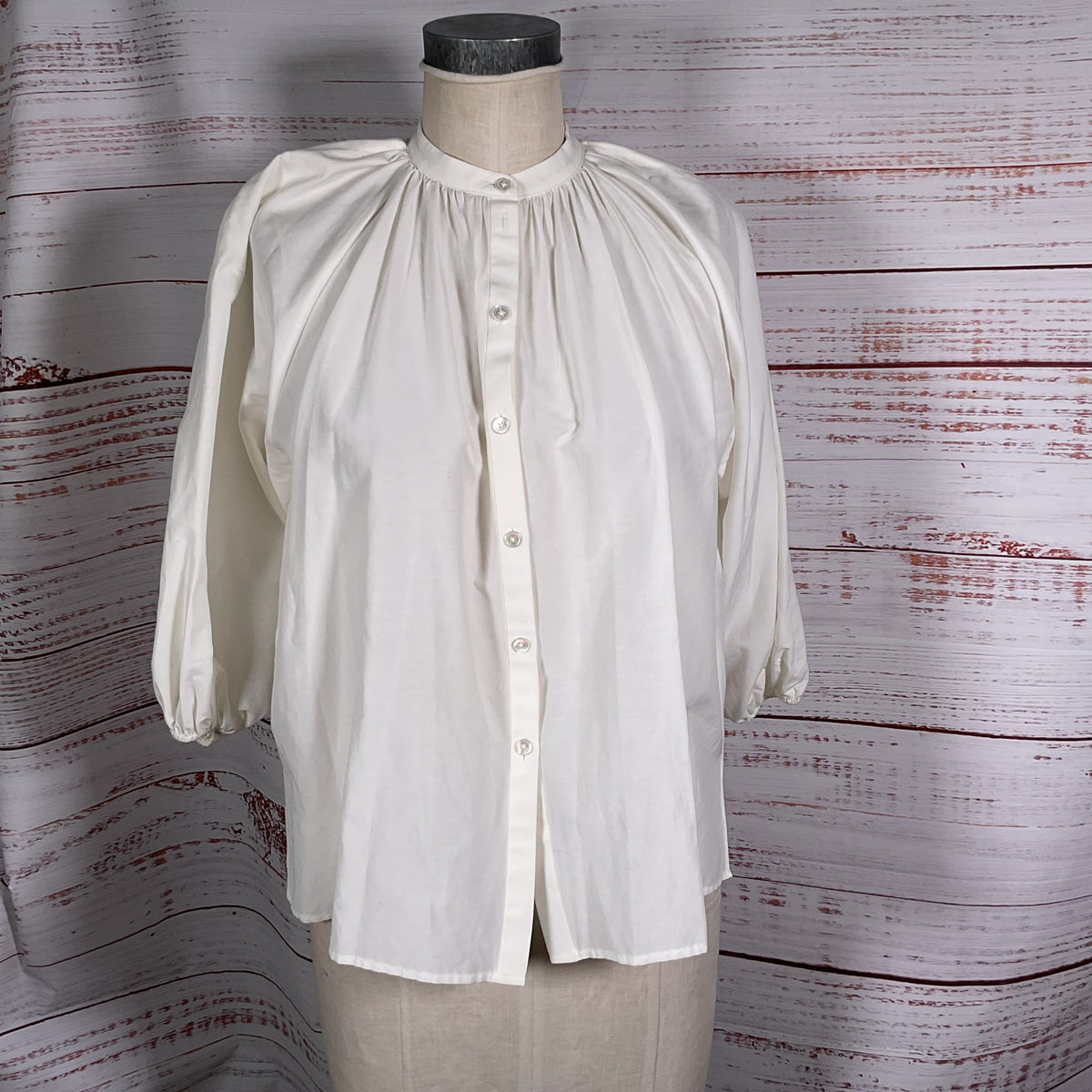 PAUL SMITH Women's 3/4 Sleeve Pleated Blouse- SZ 36