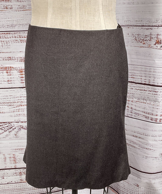 Jil Sander Virgin Wool A Line Skirt Taupe 42