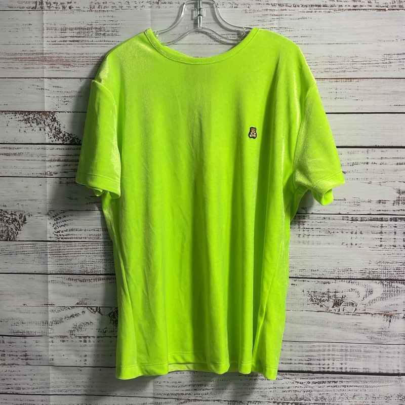 NWT Teddy Fresh Neon Green Velour Short Sleeve Crewneck T-shirt - Size M