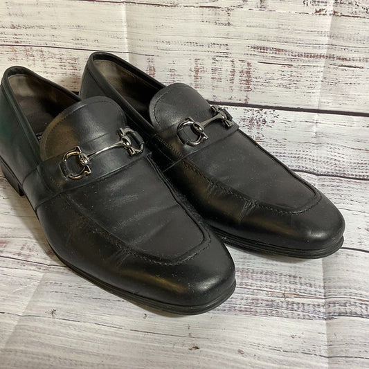 SALVATORE FERRAGAMO Men's Black Leather Loafer Dress Shoes- SZ 8