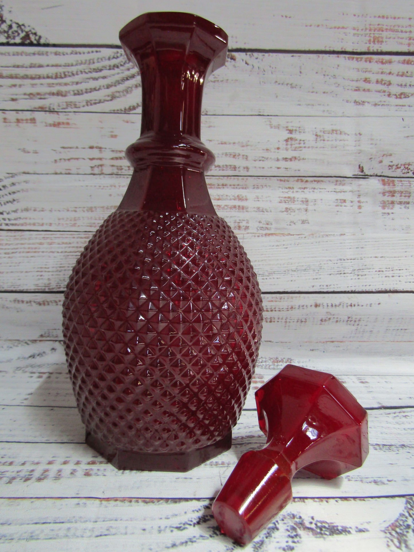 Vista Alegre Bicos Burgundy Glass Decanter