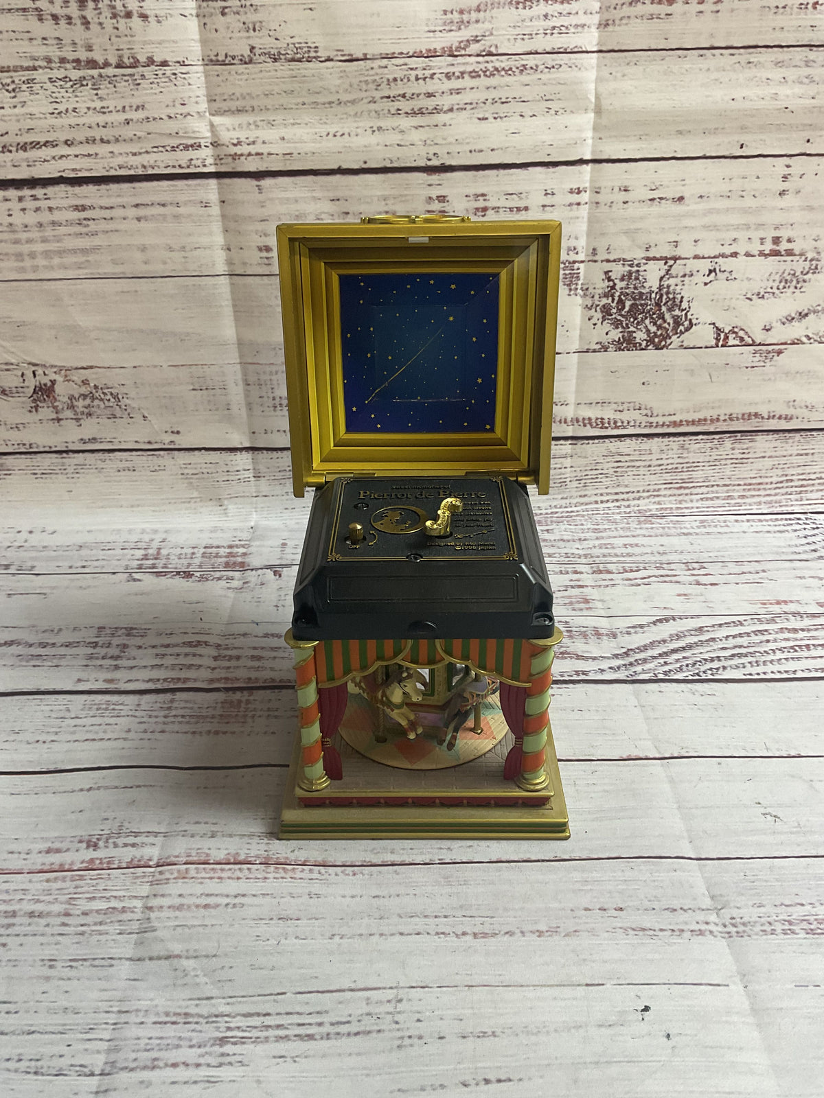 Vintage Sankyo Carousel Music Box Pierrot De Pierre 1998 Japan WORKING