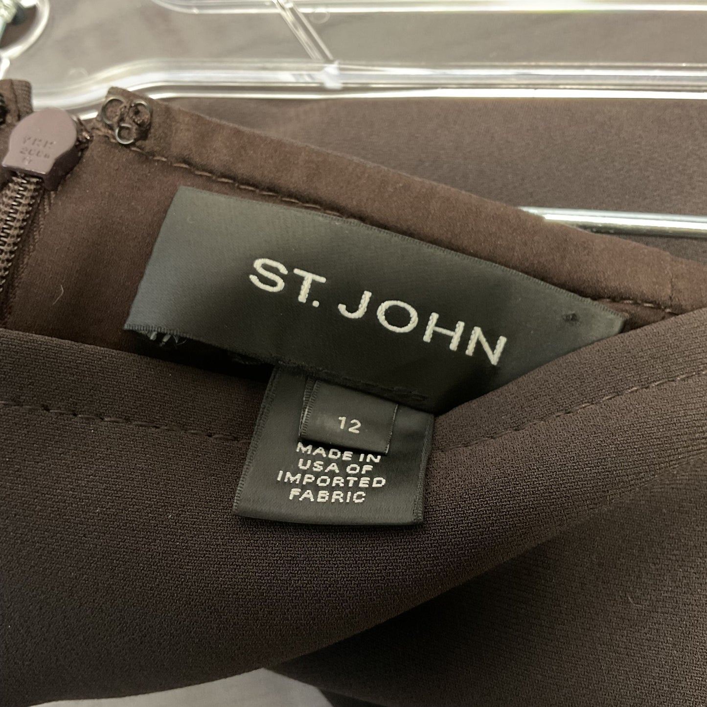 St. John Brown Mini Slit Tube Skirt - Size 12