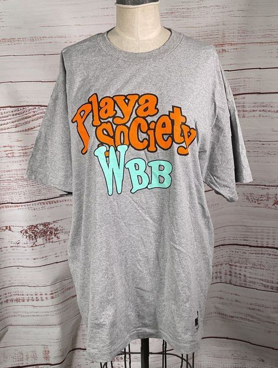 Mitchell & Ness Unisex Playa Society WBB T Shirt Gray XXL