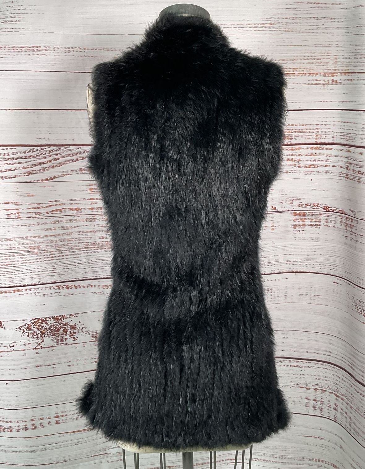 Love Token Rabbit Fur Vest Black M