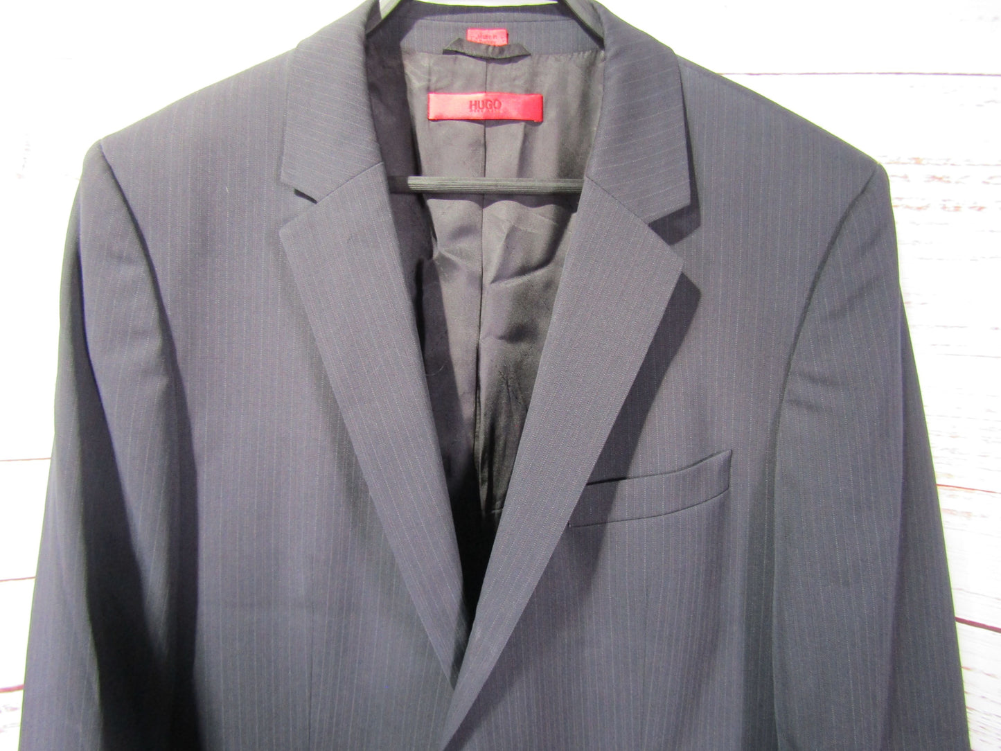 Hugo Boss Men's Black Pinstripe Blazer Jacket - Size CHECK MEASUREMENTS