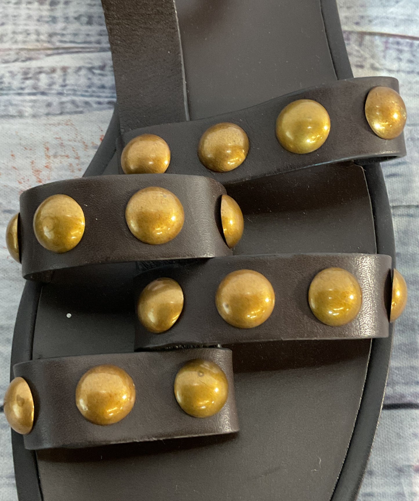 Tory Burch Leather Blythe Embellished Sandals Brown 7