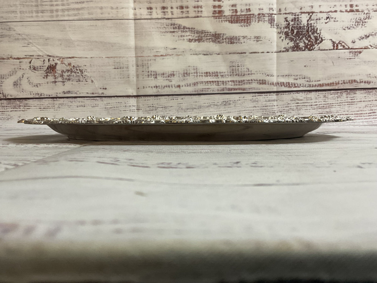 Vintage WM Rogers Silverplated 11" Engraved Tray