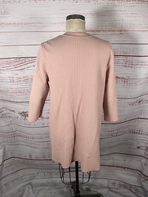 COS Textured Dot Flowy Button Down Knit Crew Neck Mini/Midi Sweater Dress Size M