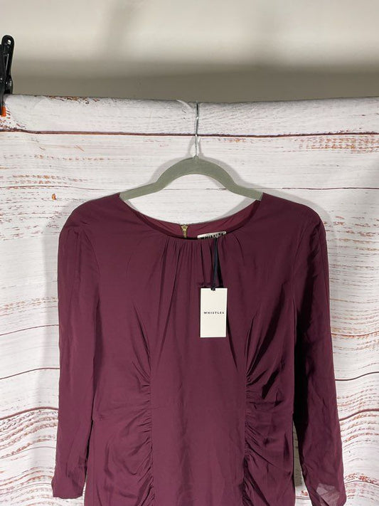NEW Whistles Women's Izzey Bodycon Silk Dress Purple Size 10 US