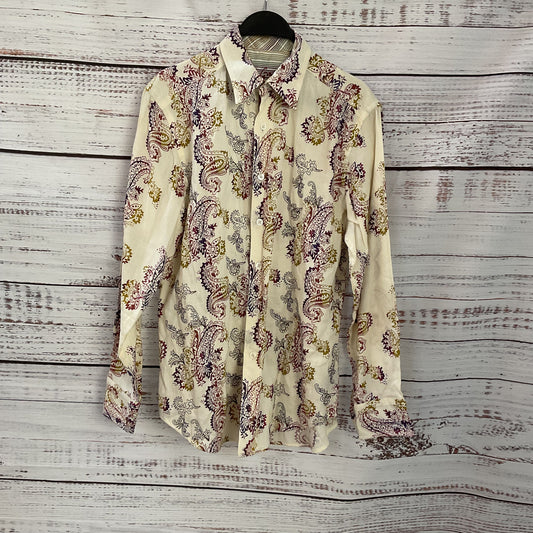 Robert Graham White Paisley Print Button Up Long Sleeve Shirt - Size S