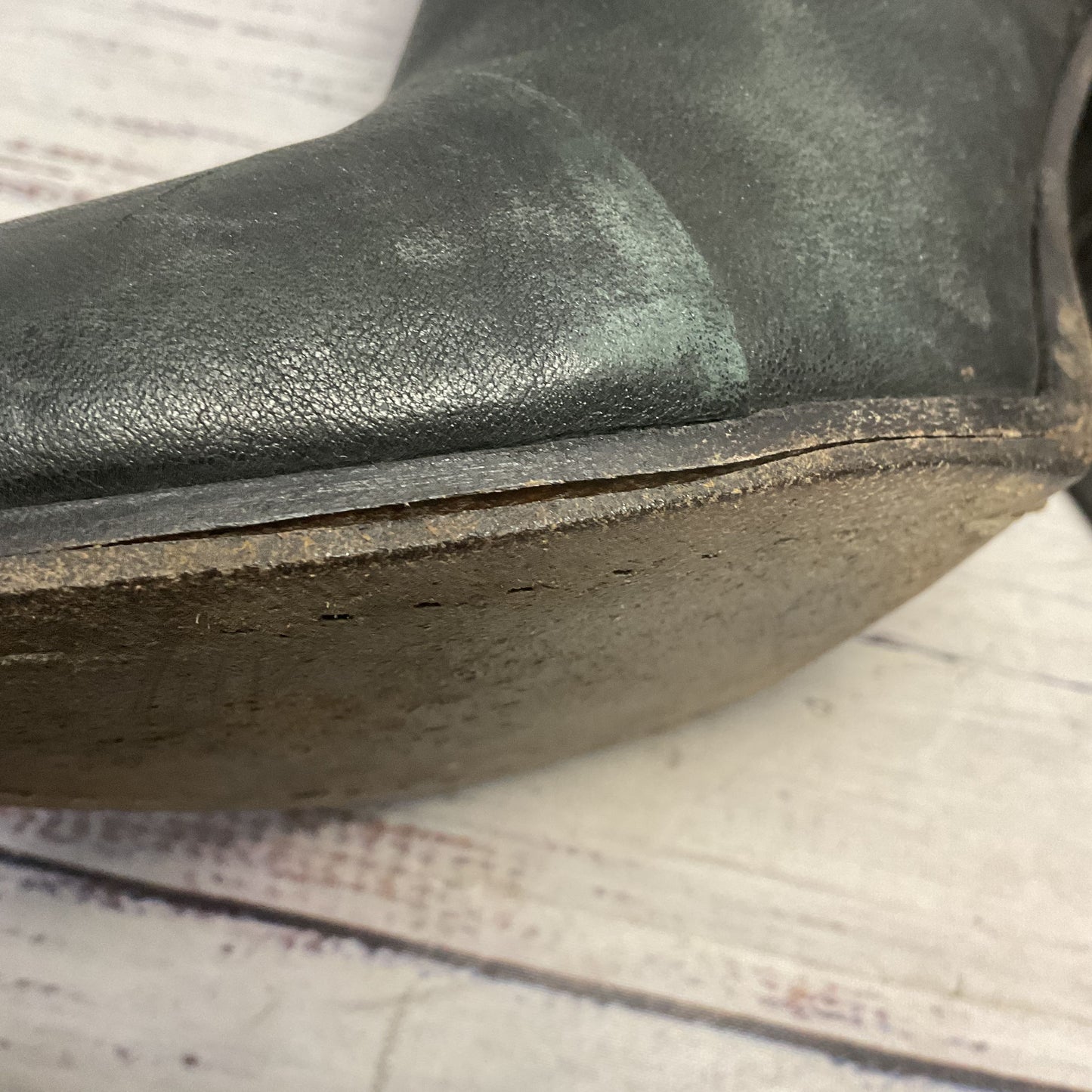 Rag & Bone Black Leather Bootie Heel Women Size 10 As-is