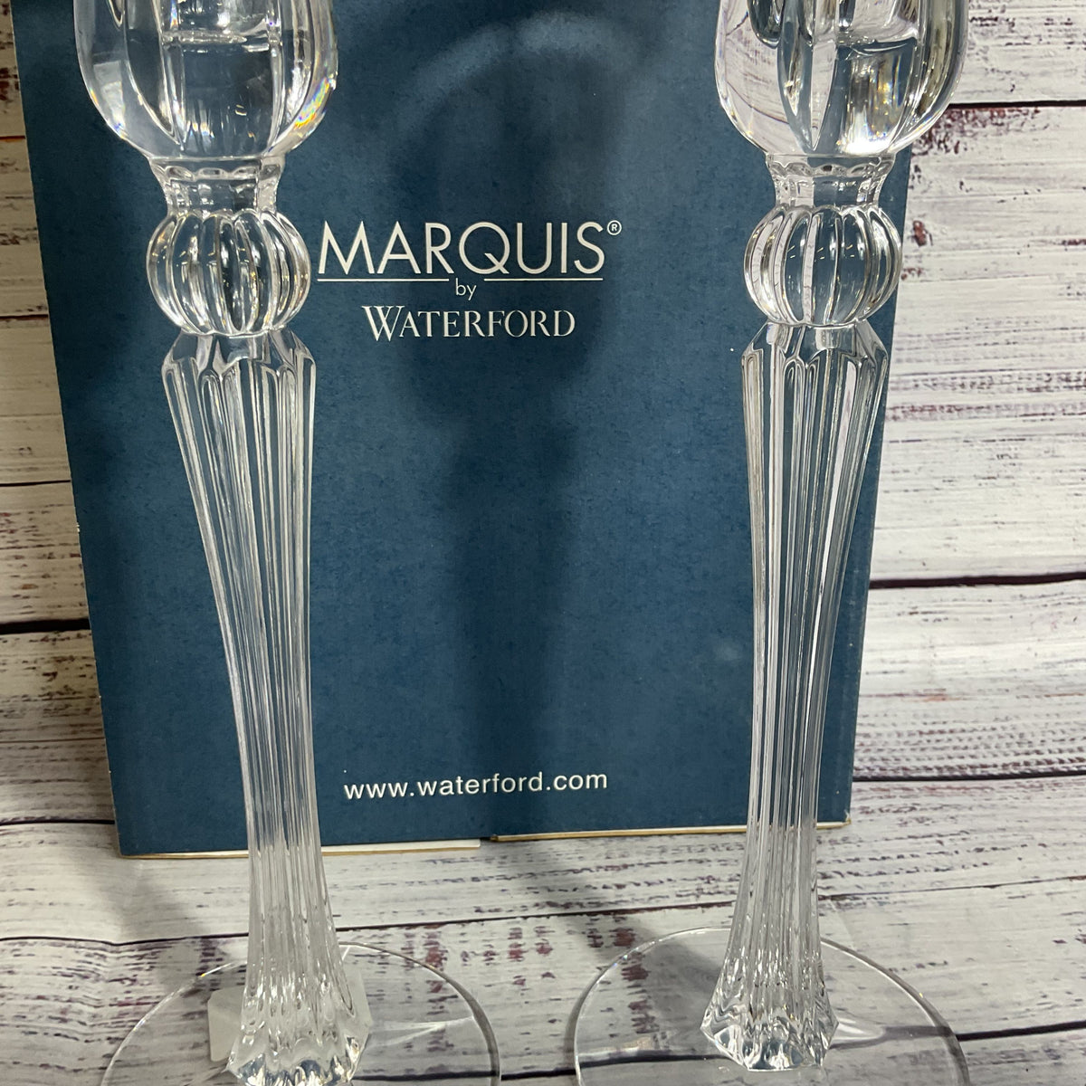 Pair of MARQUIS by WATERFORD Sheridan 10" Candlesticks
