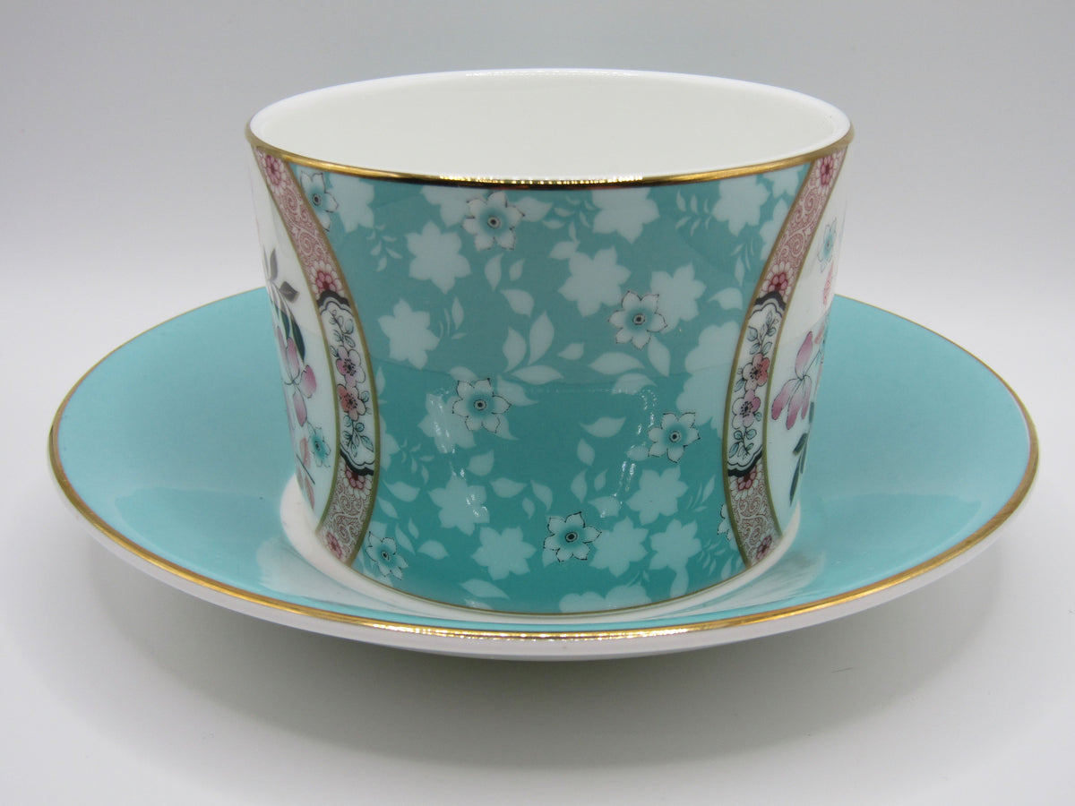 Wedgwood Wonderlust Camellia Bone China Flat Cup & Saucer Set