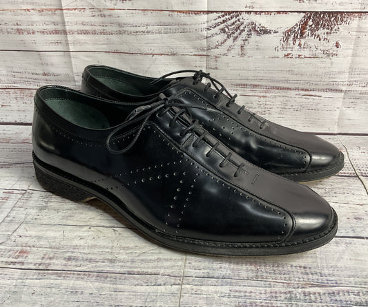 Adiev Paris Leather Perforated Derby Shoes Black 45