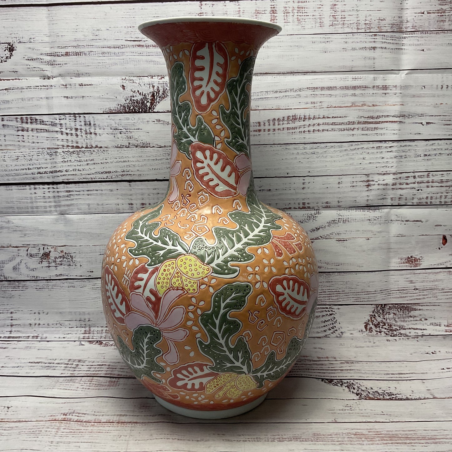 Large Decorative Chinese Ceramic Porcelain Floor Vase 18"