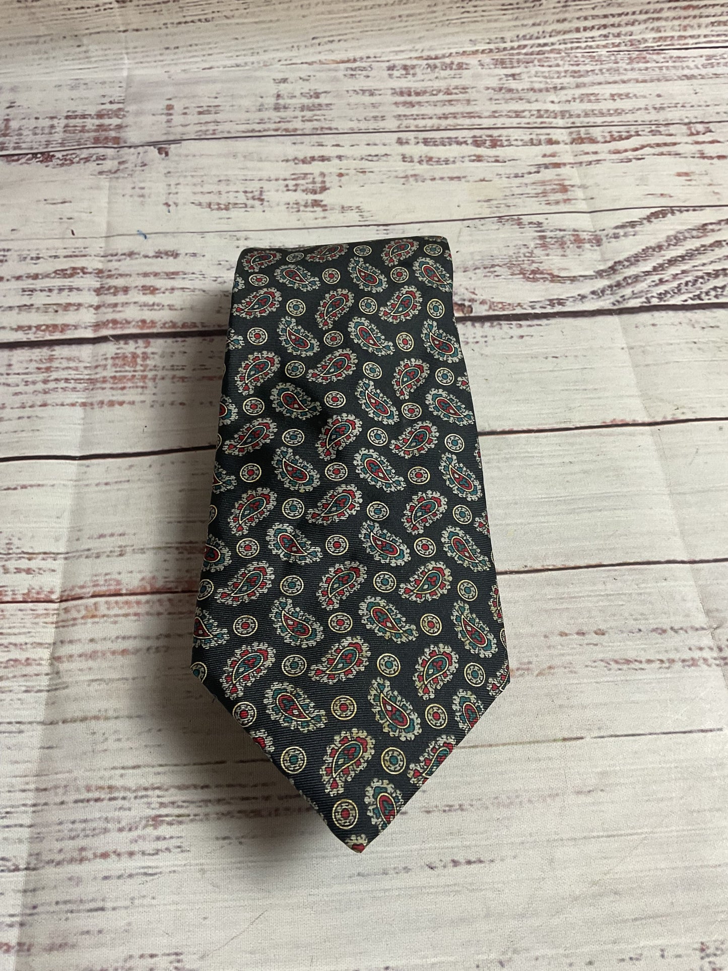 Christian Dior Blue Paisley Silk Neck Tie - Size 58"