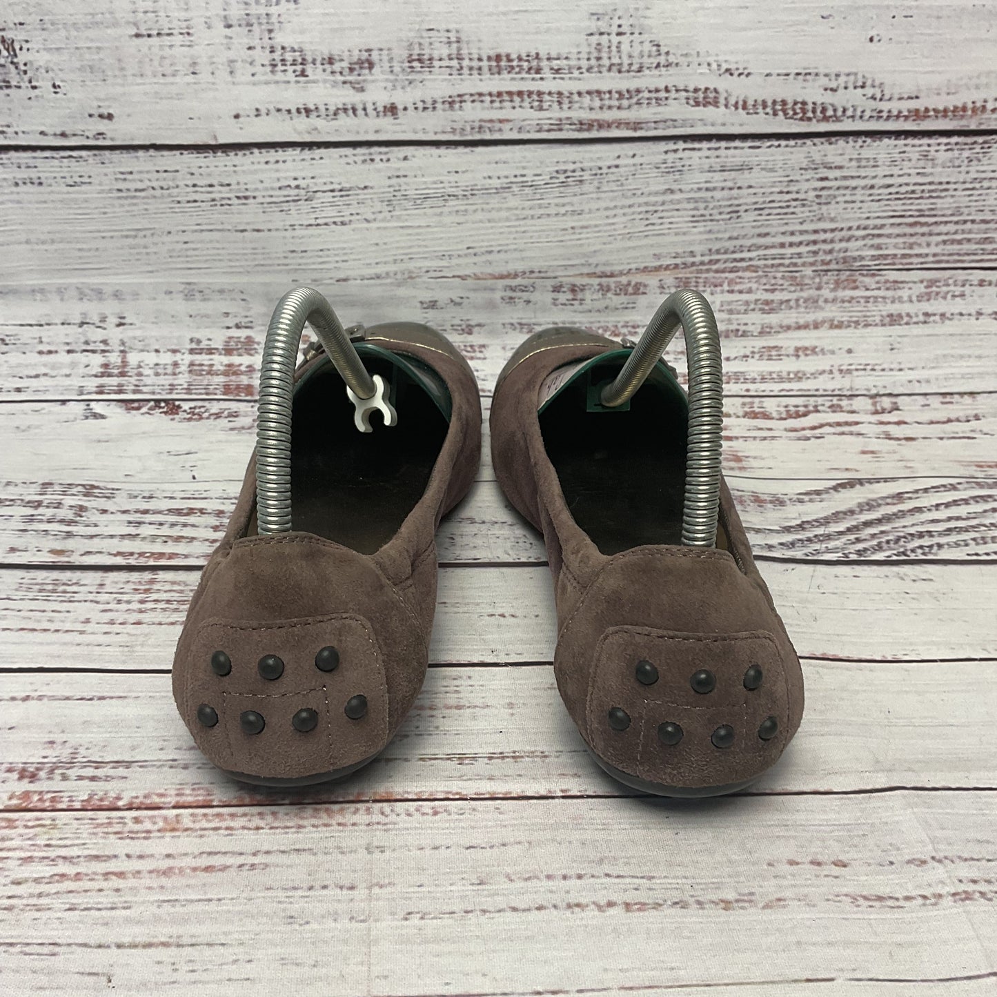 Tods Ballet Driver Brown Suede Foldable Flats Women Size 5.5