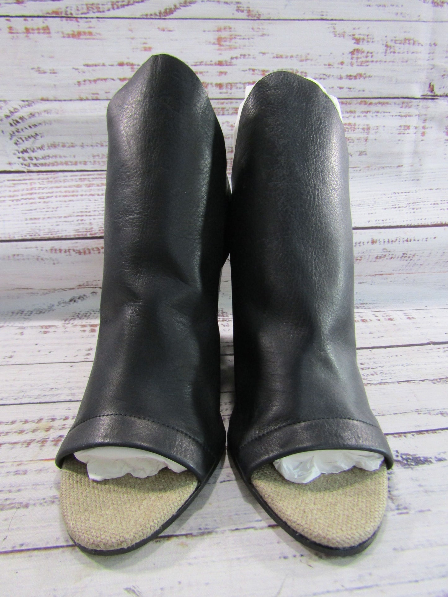 Vince Kostel Women's Black Leather Wedge Sandals Size 7.5 Made in Italy