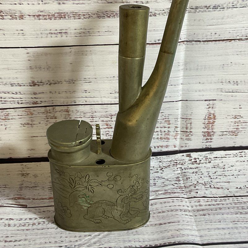 ANTIQUE Chinese Asian Opium Smoking Paktong Water Pipe