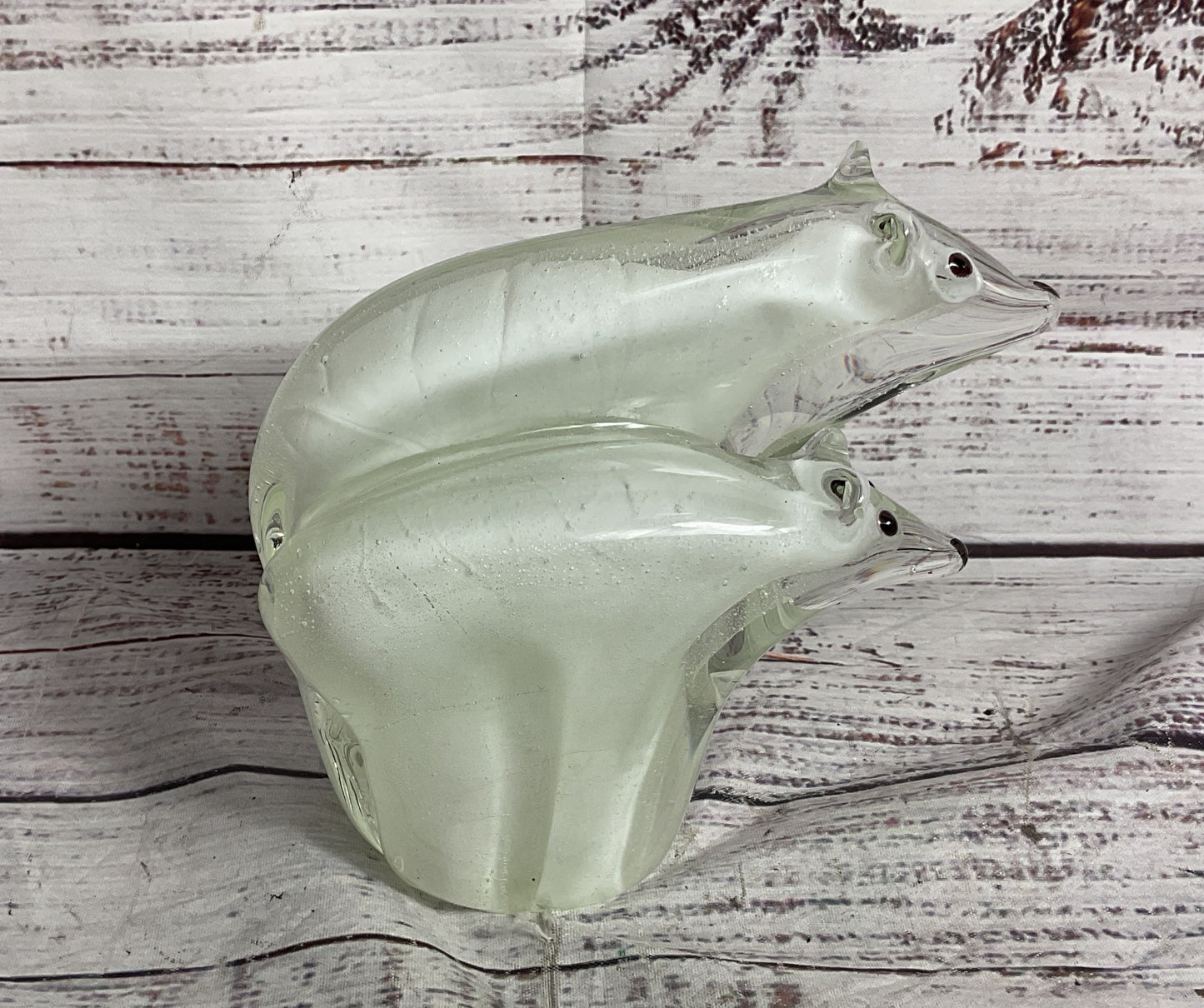 GCA Art Glass Polar Bear 5.5" Figurine Clear White