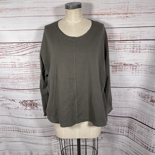 Ischiko Grey Raw Edge Long Sleeve Cotton Sweater - Size 3