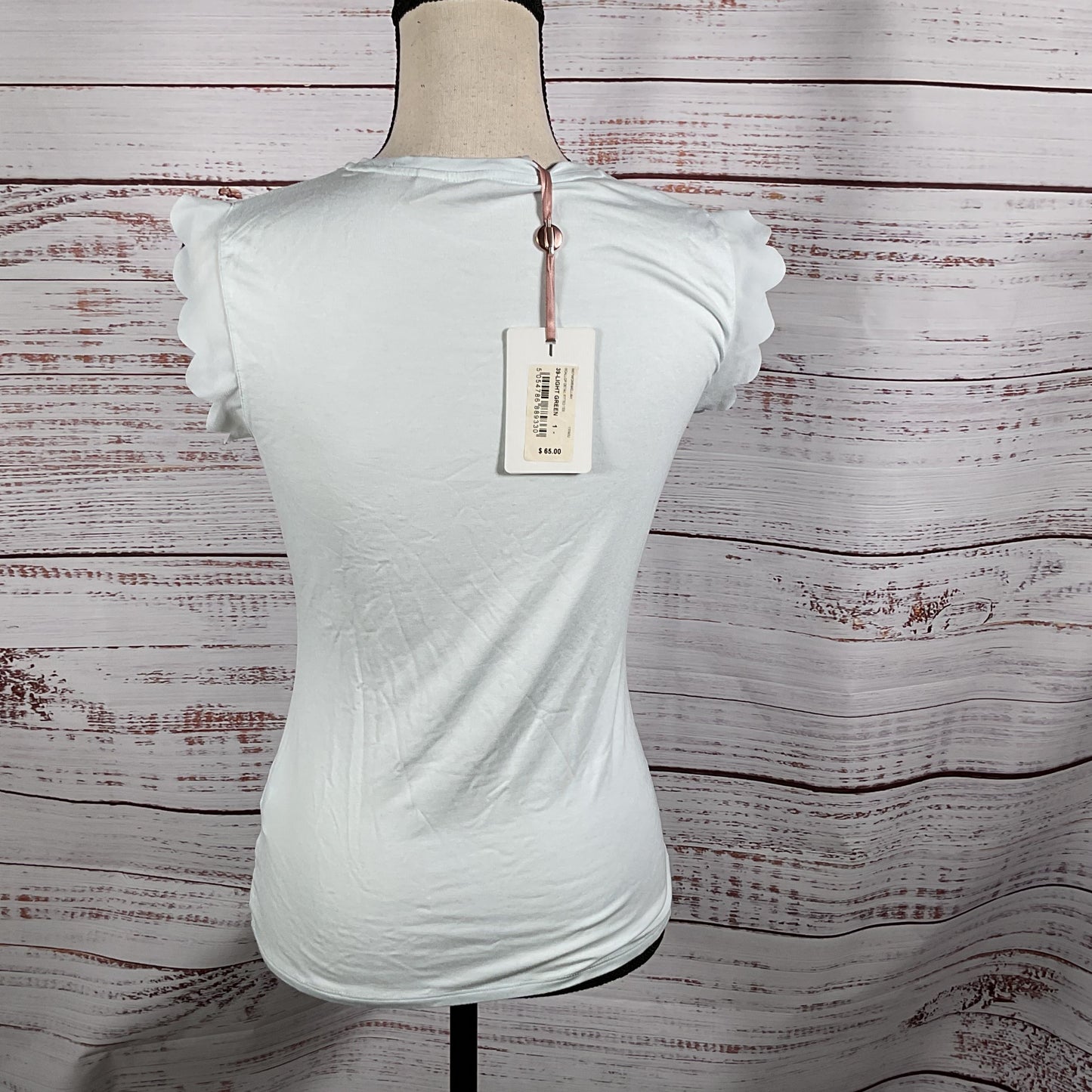 NWD TED BAKER Women's Scallop Sleeve Cap Tee Blouse- SZ 1/ 4 US