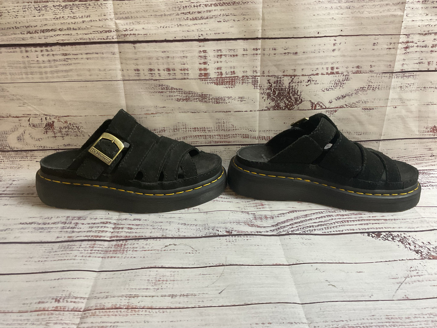 Doc Martens Maxxy Slides Black Platform Sandal Men's 5, Women's 6