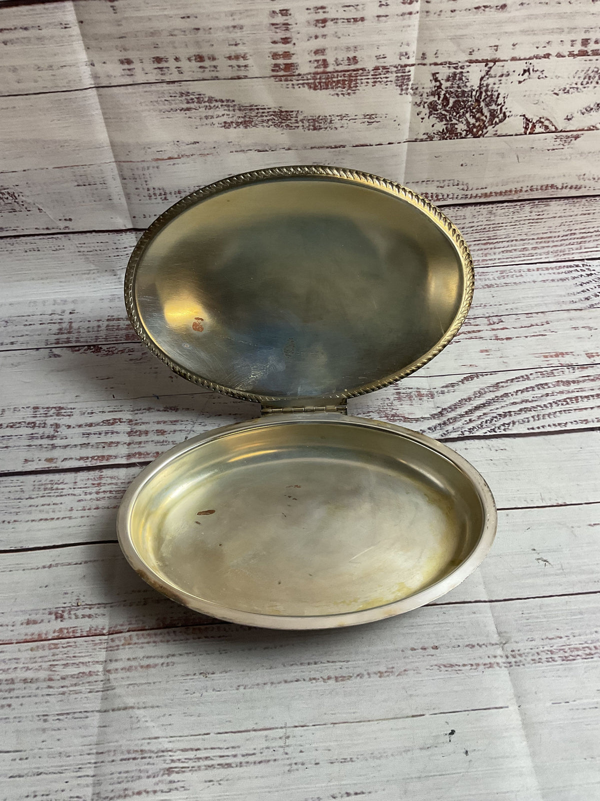 FB Rogers Silver Co Wood Handled Silverplated Crumb Tray