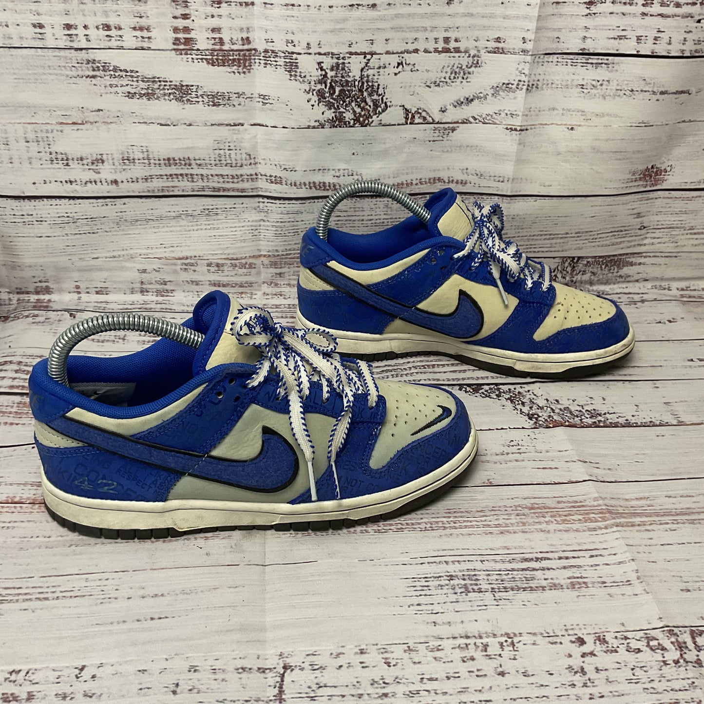 Nike Dunk Low Jackie Robinson Blue Sneaker Shoe Size 4.5Y=4.5M=6W Stained*