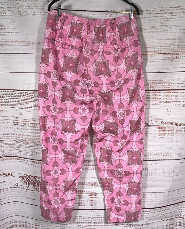 Antik Batik Trousers Tereza Printed Cotton Poplin Pants Pink 42/L