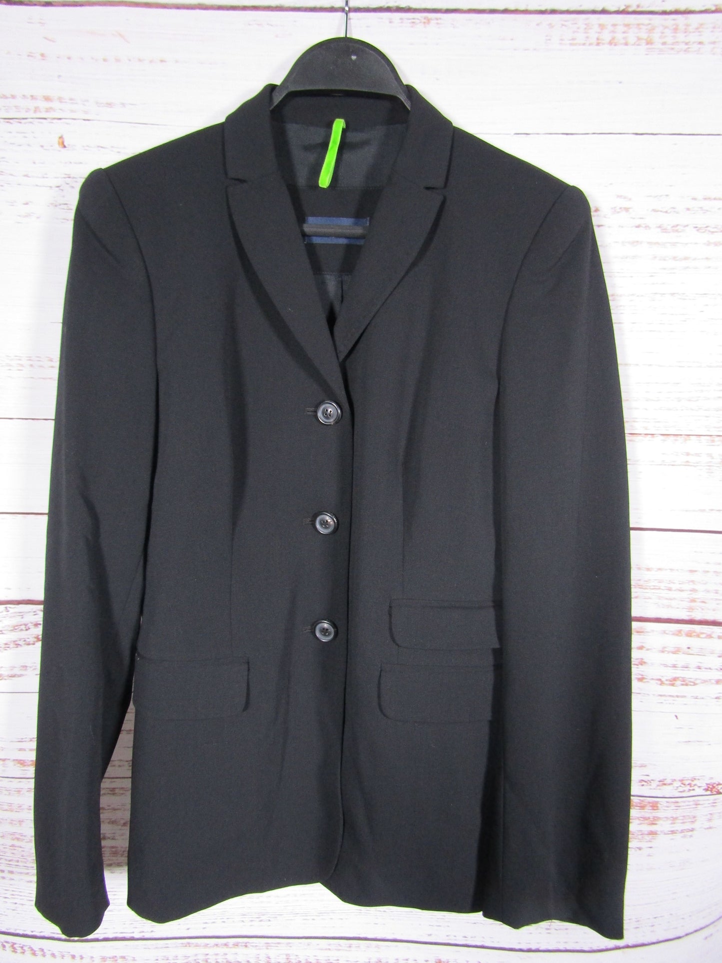 Piazza Sempione Women's Black Wool Blend Blazer Jacket Size 42
