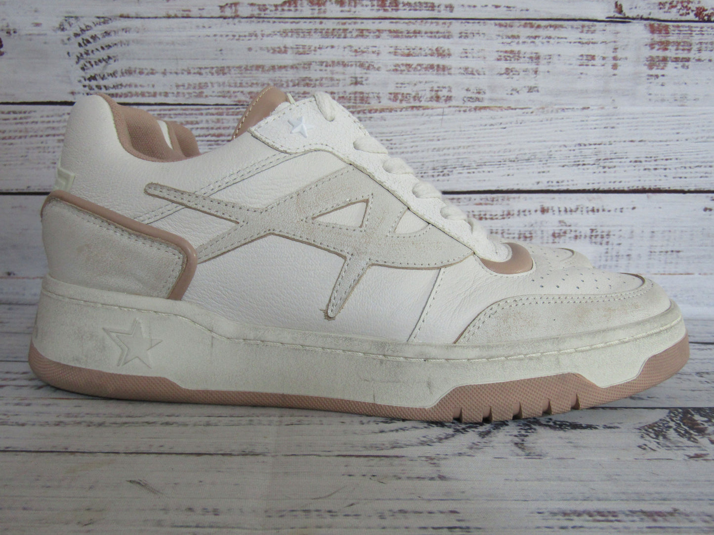 Ash Blake Women's Off White Leather Low Top Sneakers Size 9