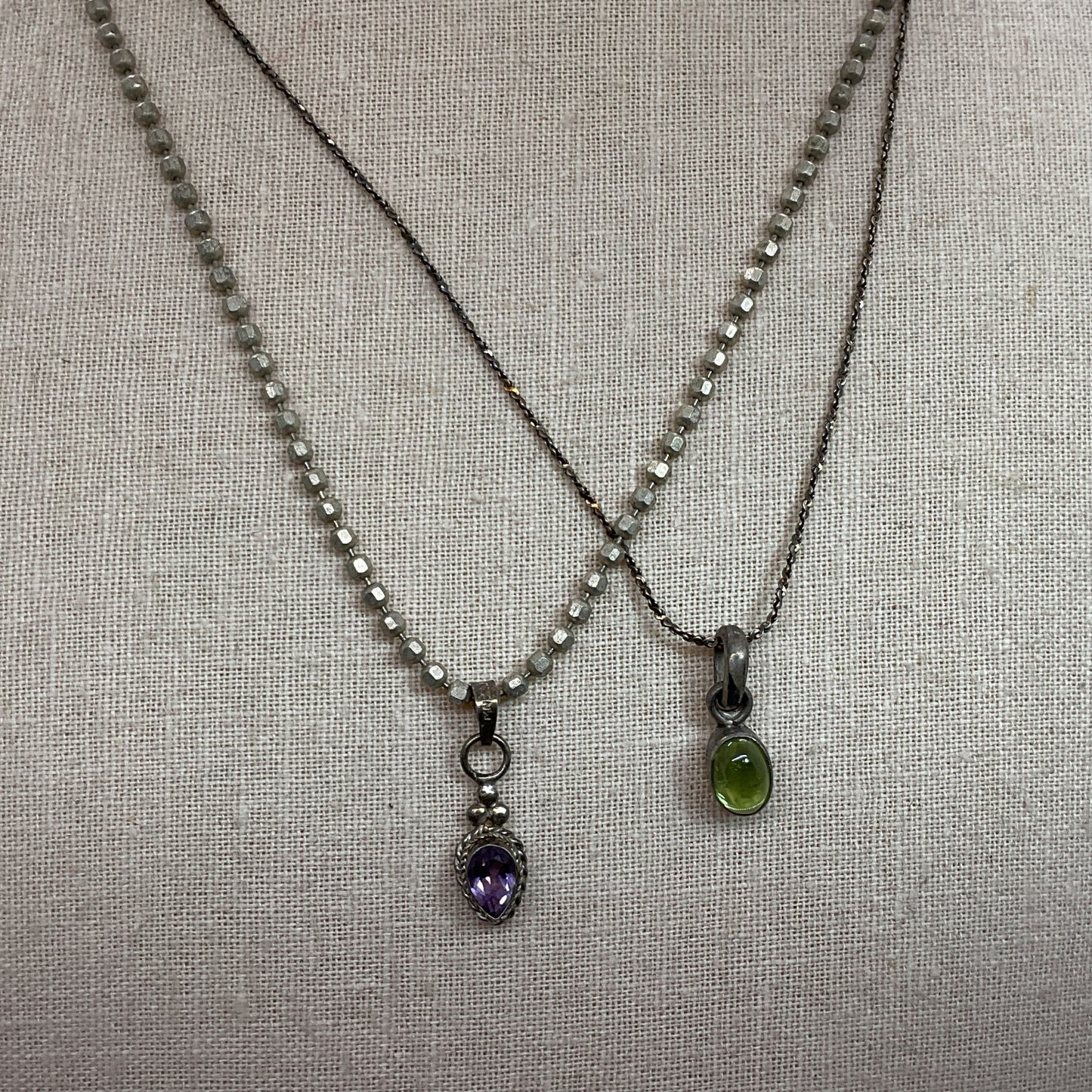 Set of 3 Sterling Silver & Gemstone 11" & 18" Necklaces- 18.56g
