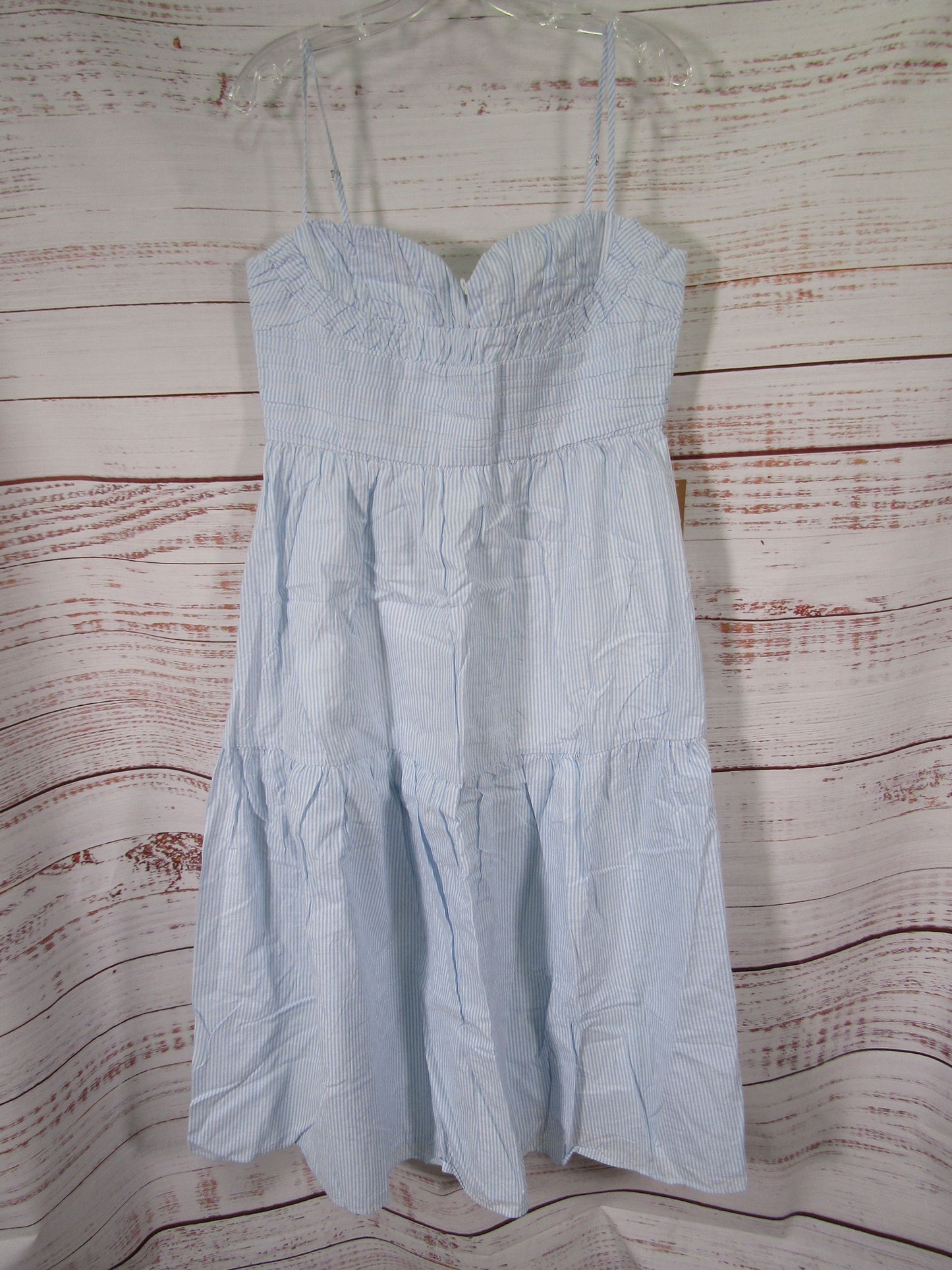 O.P.T Sasha Women's Light Blue Striped Midi Dress Size XL