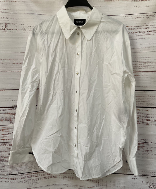 The Kooples Women's White Long Sleeve French Cuff Button Down Shirt Size 3
